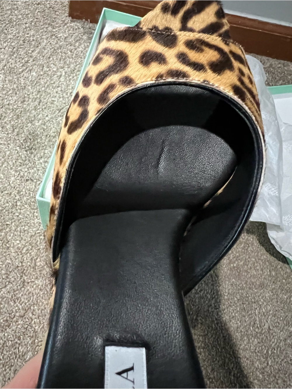 Aquazzura Bisou 85 Animal Print Open-Toe Mules - Picture 12 of 13